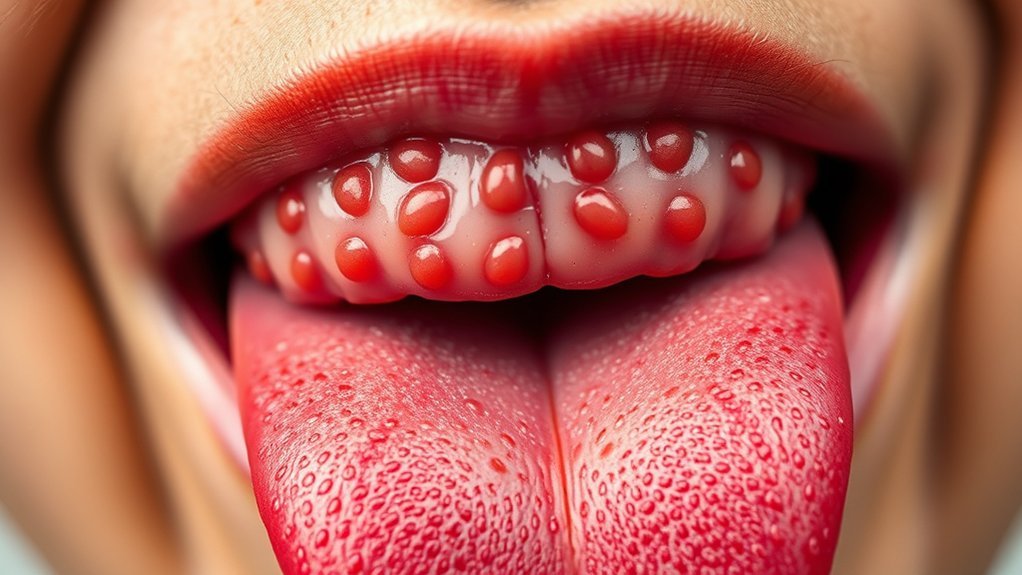 bright red bumpy tongue