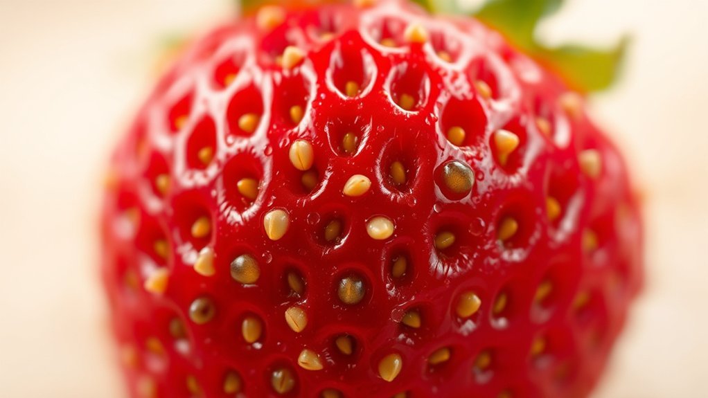 bright yellow strawberry seeds