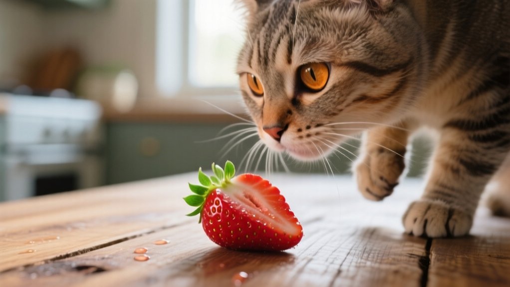 cats can eat strawberries