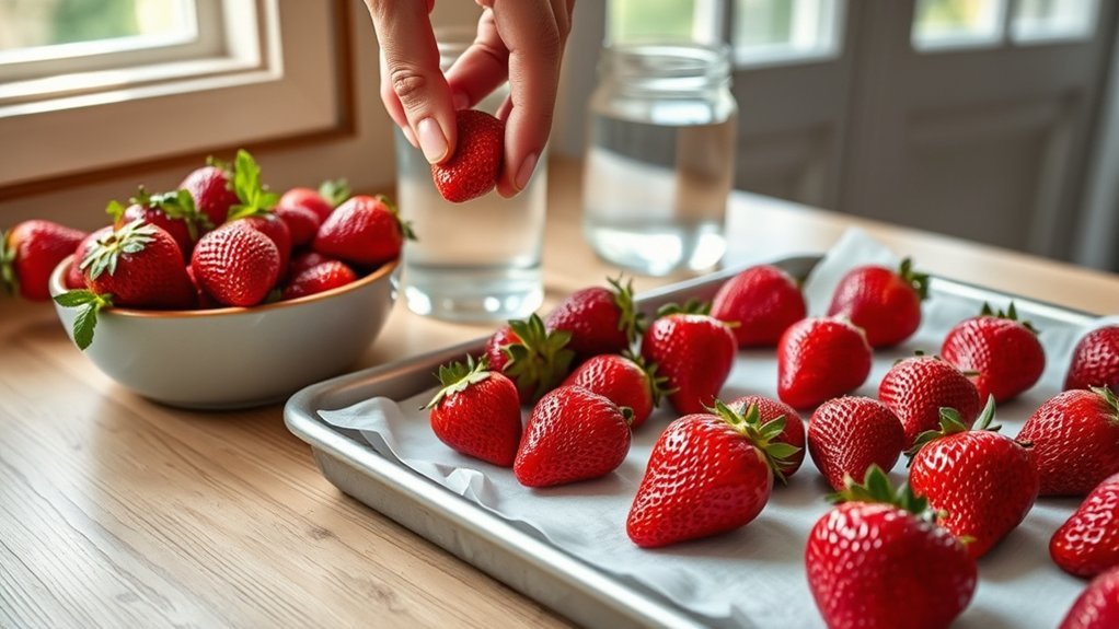 choose ripe unblemished strawberries