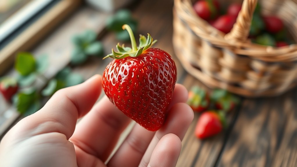 deep red fragrant strawberries