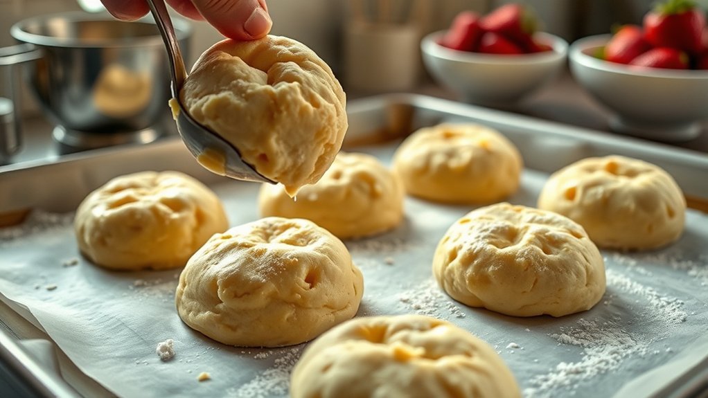 drop dough sprinkle sugar