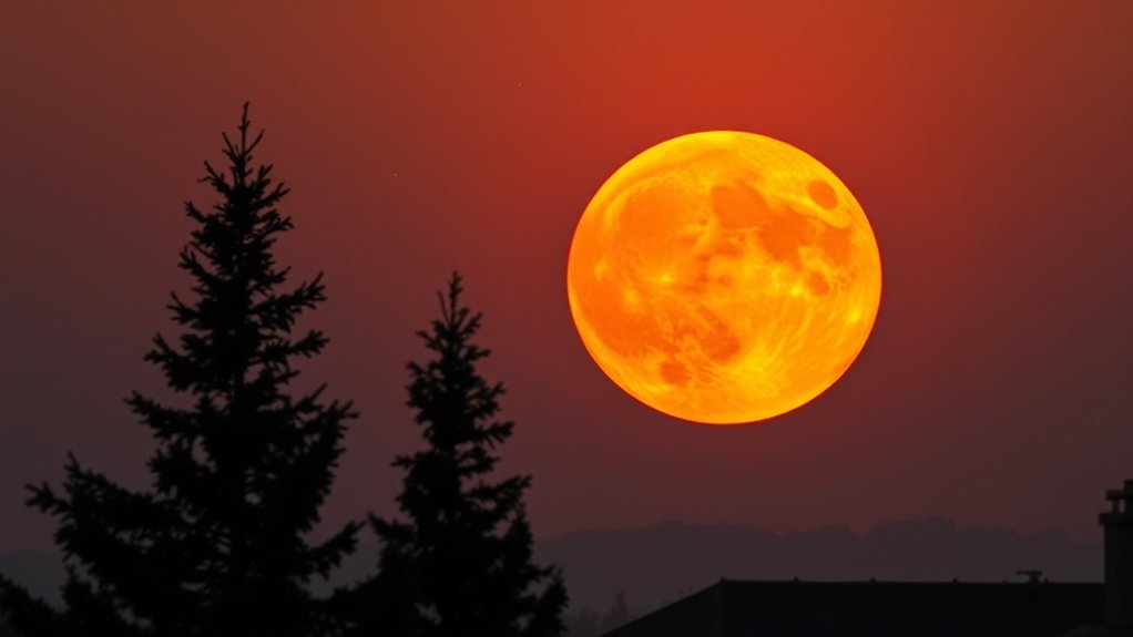 dust and smoke enhance moon