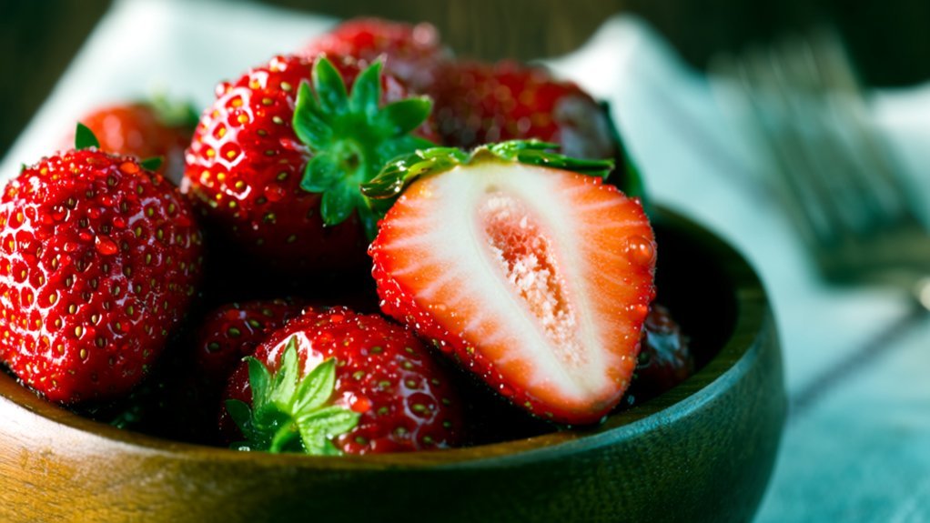 fiber content in strawberries