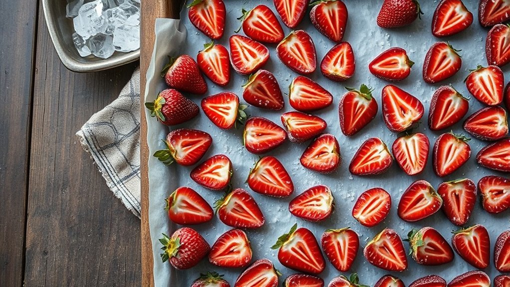 flash freeze strawberries properly