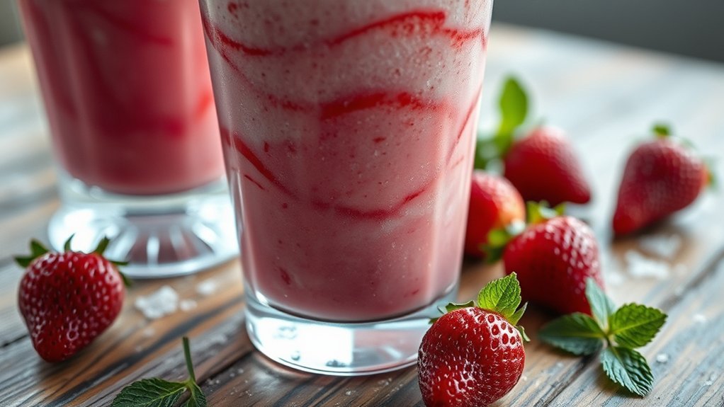 frozen strawberries enhance beverages