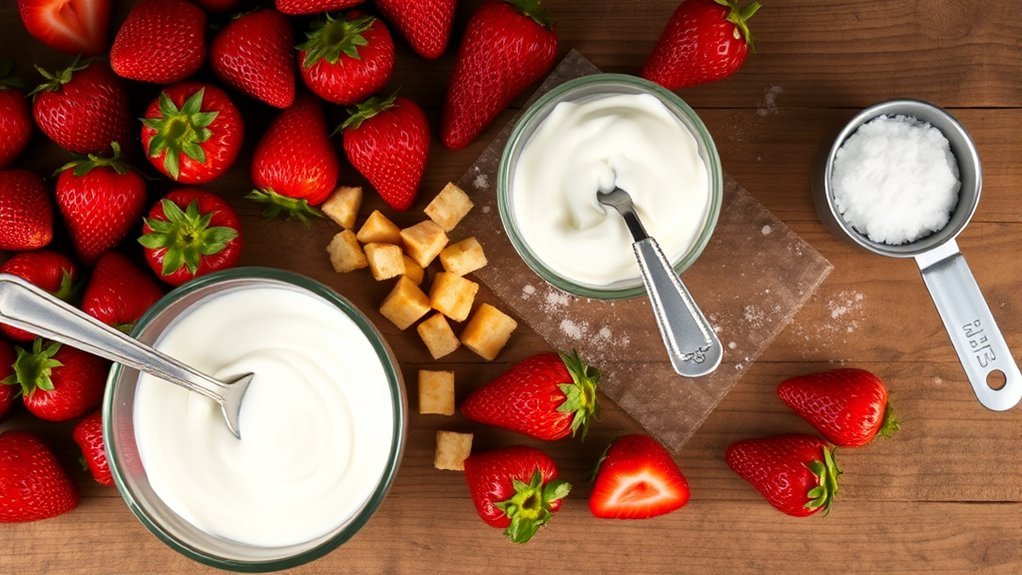 gather ingredients for dessert