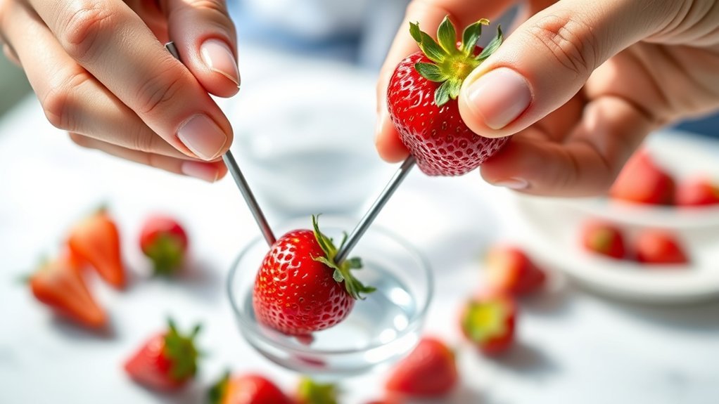 hull strawberries using straw