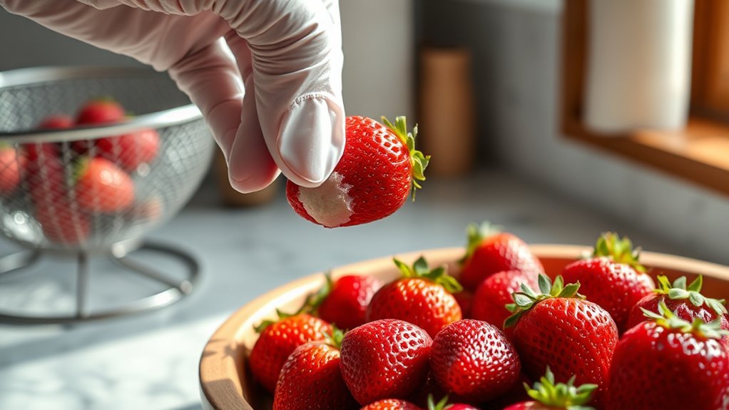 inspect and remove spoiled berries