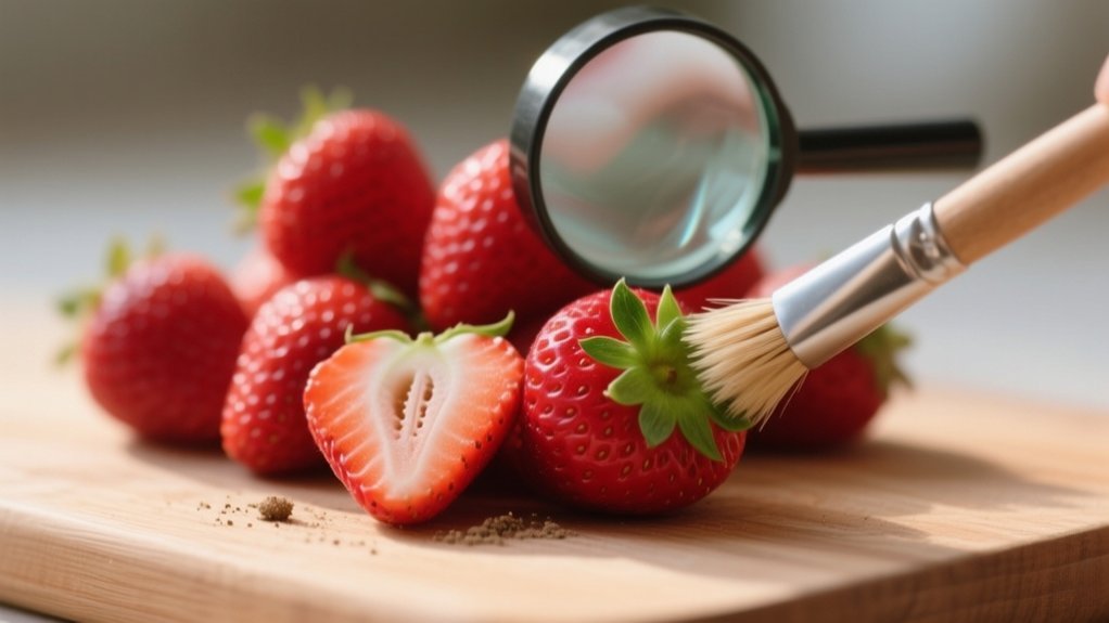 inspect strawberries for worms
