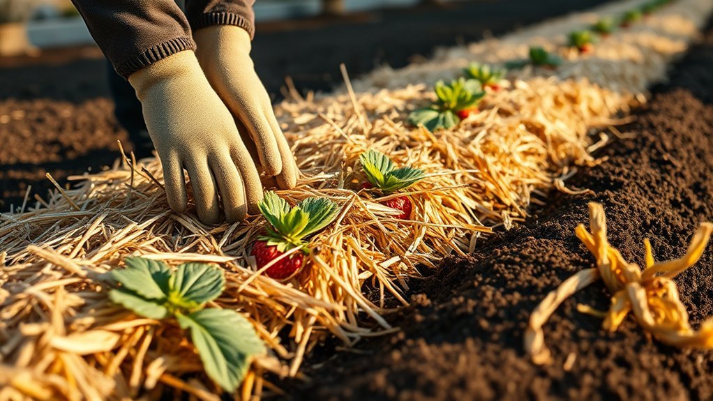 mulch strawberry plants correctly