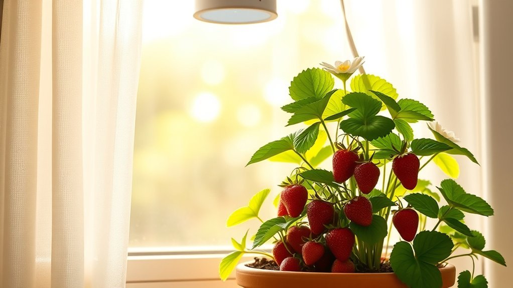 optimal light for strawberries