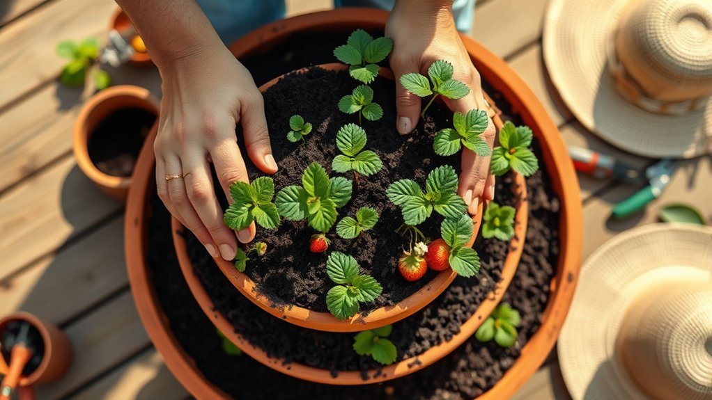 optimal strawberry pot placement