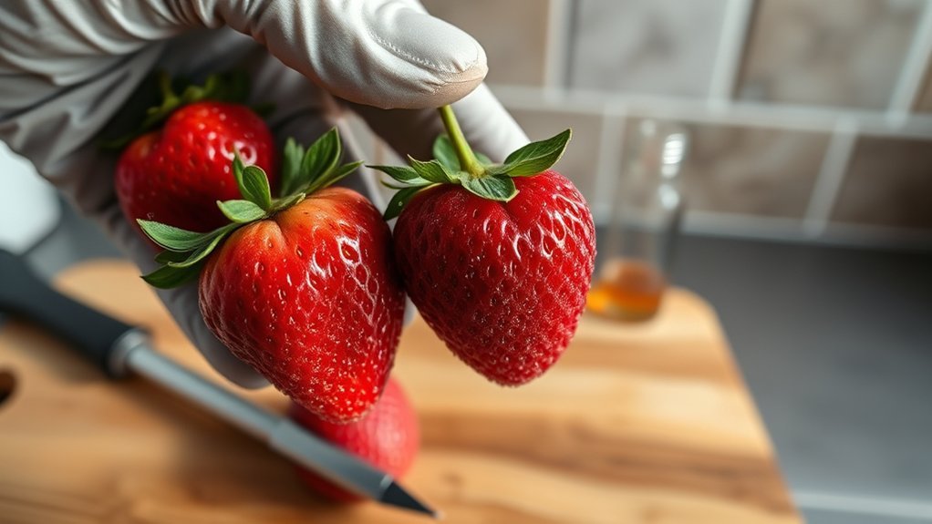 organic strawberries have residues