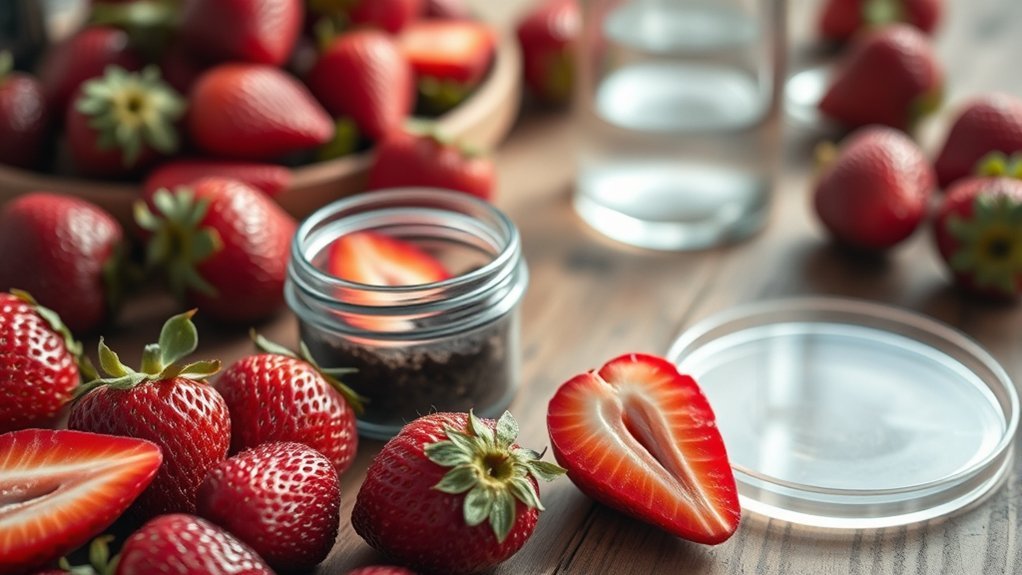 organic strawberries have residues