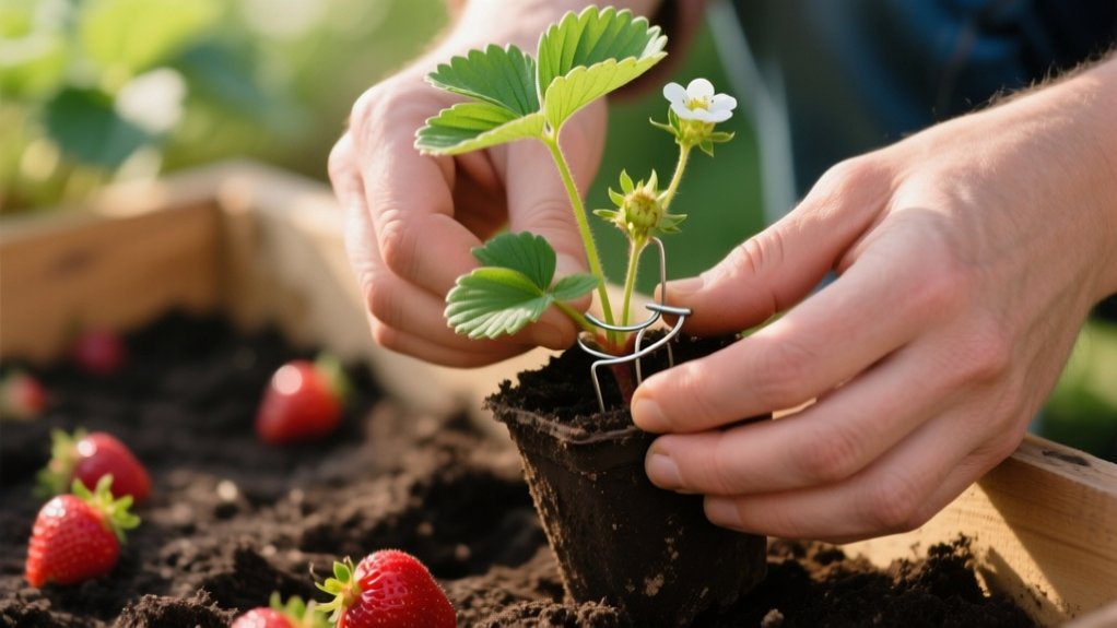planting strawberry runners easily