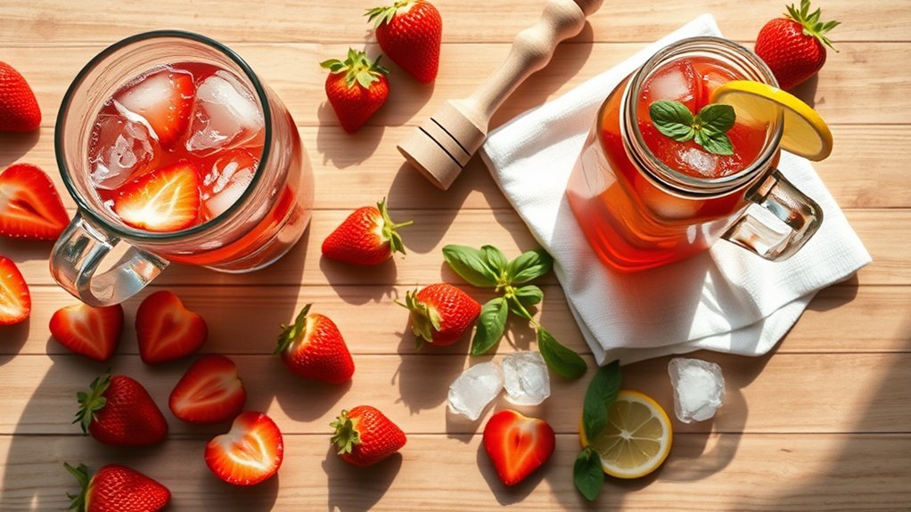 refreshing strawberry summer drinks