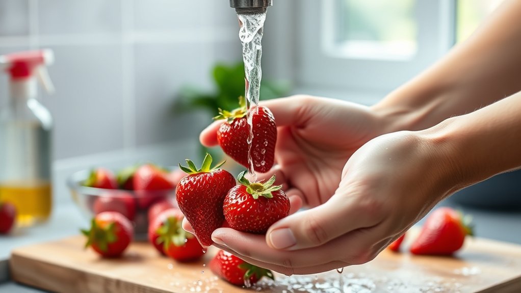 remove pesticides from strawberries