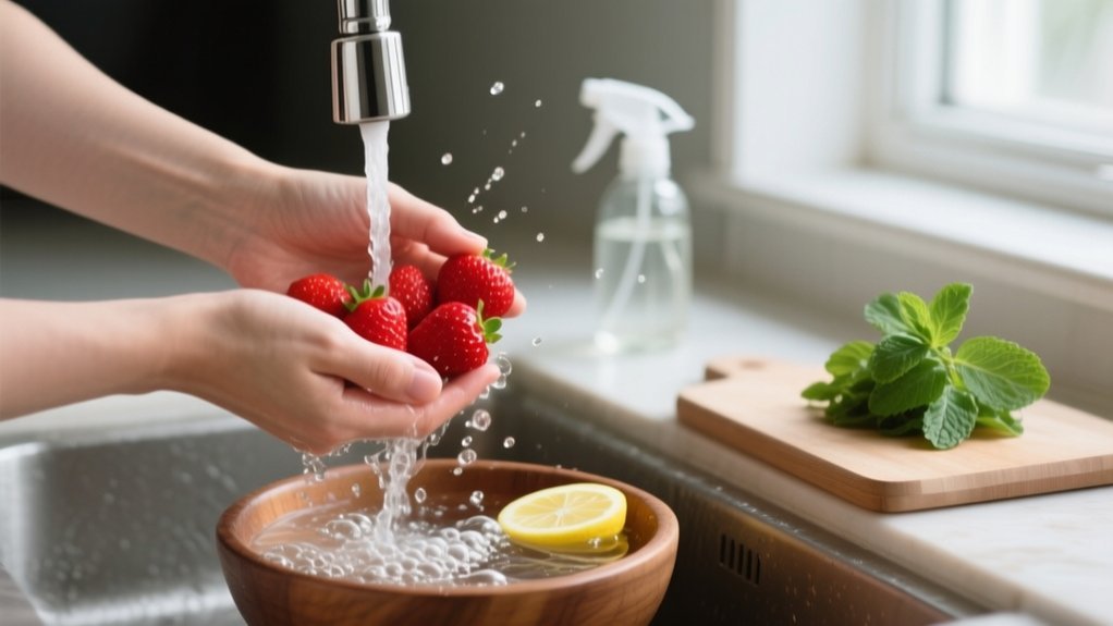 removing pesticides from strawberries