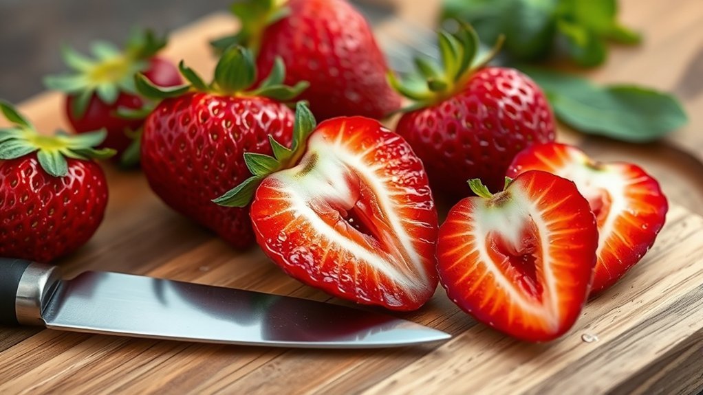 select fresh ripe strawberries