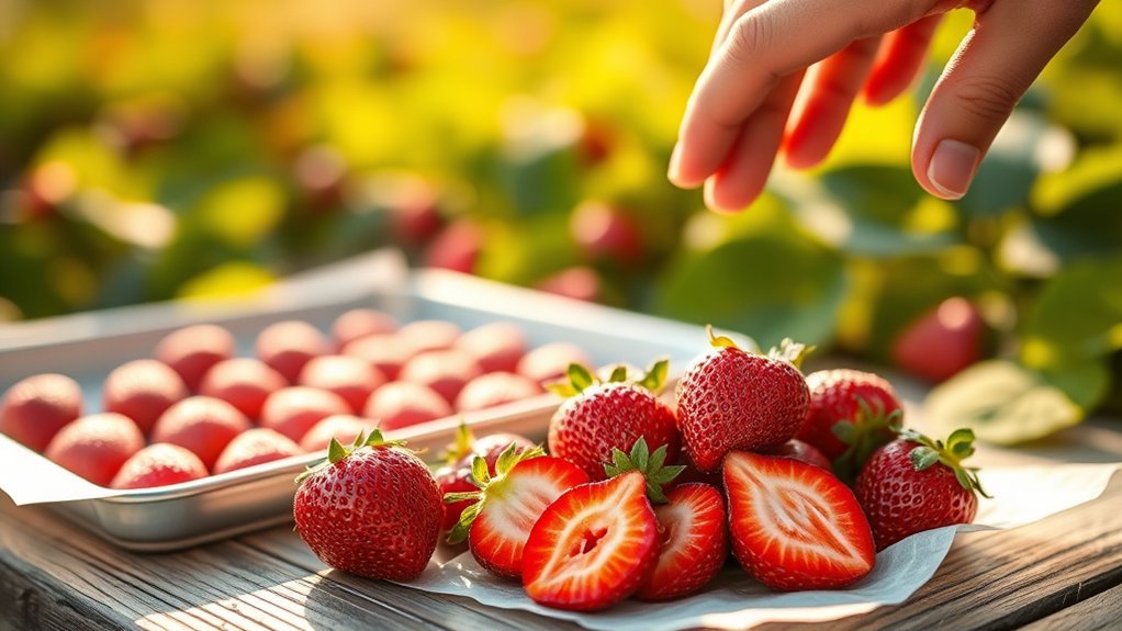 select ripe firm strawberries