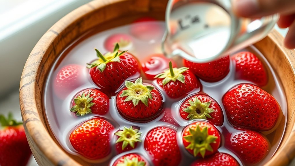 soak strawberries in vinegar