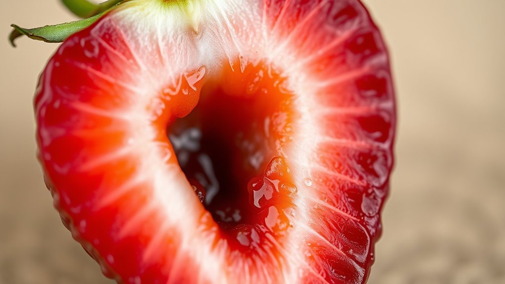 spot mushy strawberry areas