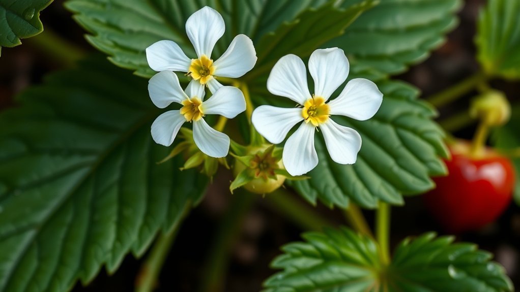 strawberries develop on peduncles