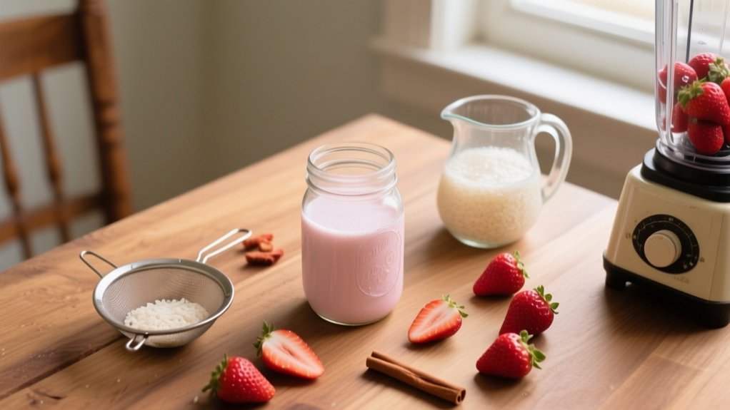 strawberry flavored rice drink