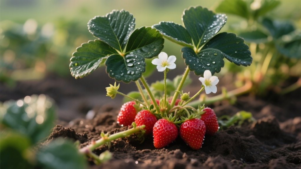 strawberry plant size maturity