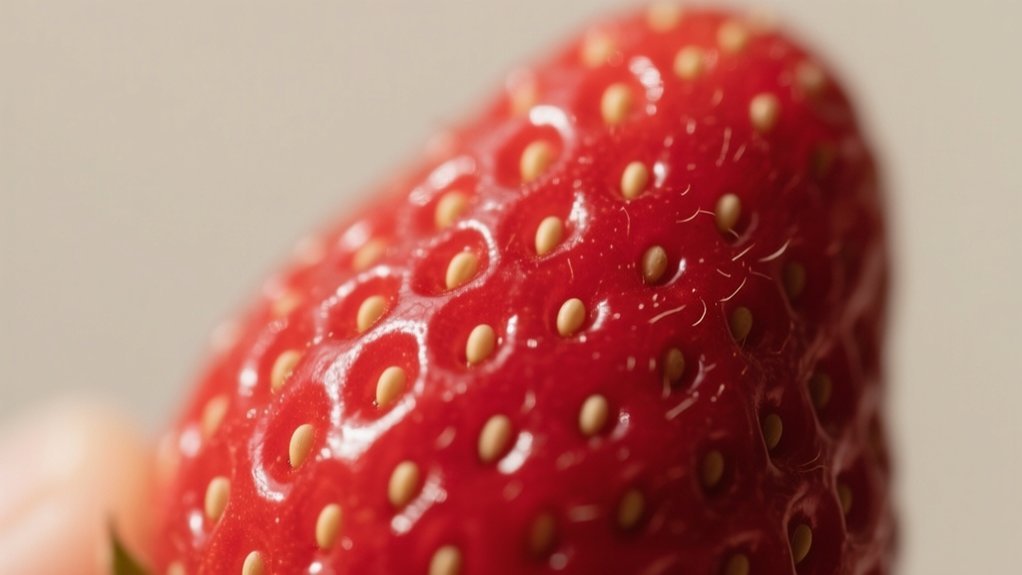 strawberry seeds on fruit