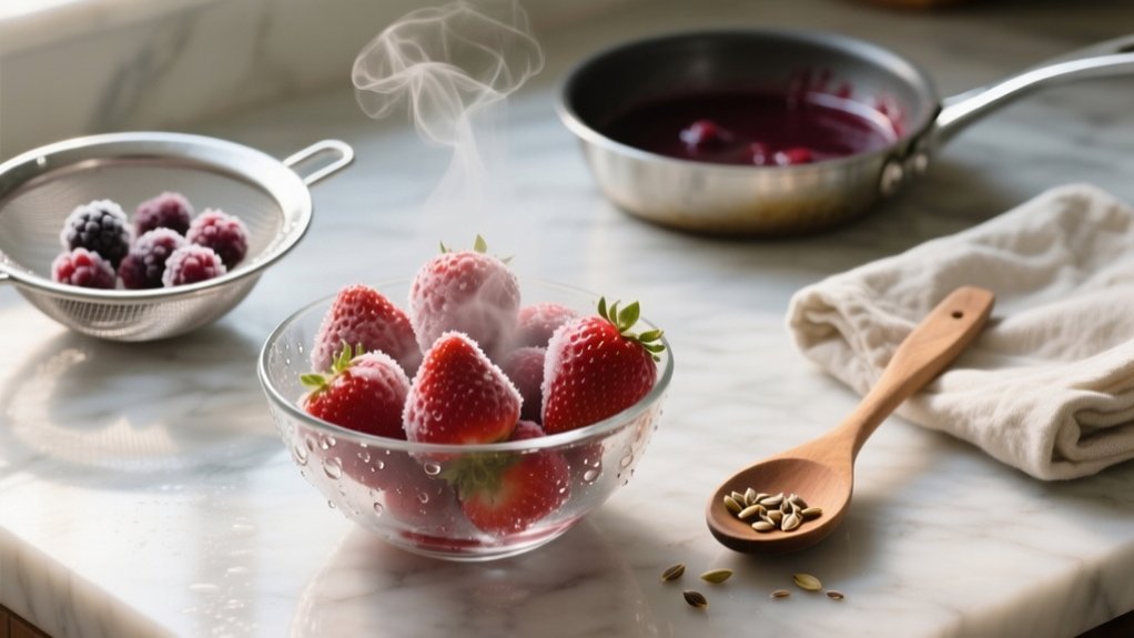 thawing frozen strawberries properly