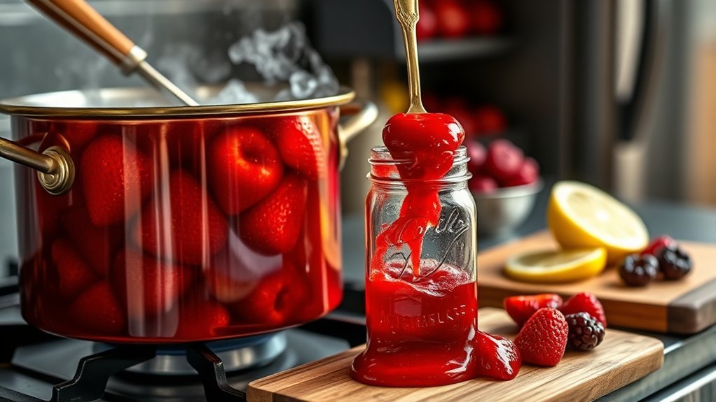 turn overripe strawberries into preserves