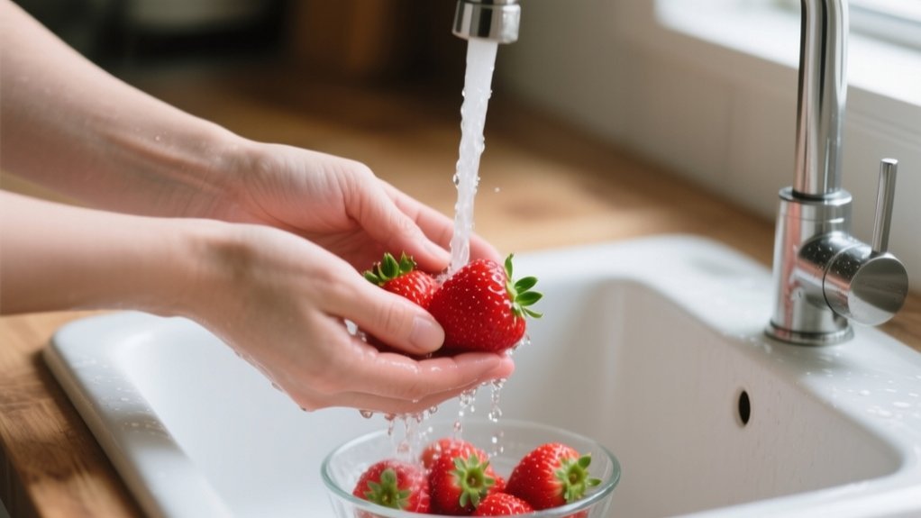 wash strawberries thoroughly before consumption