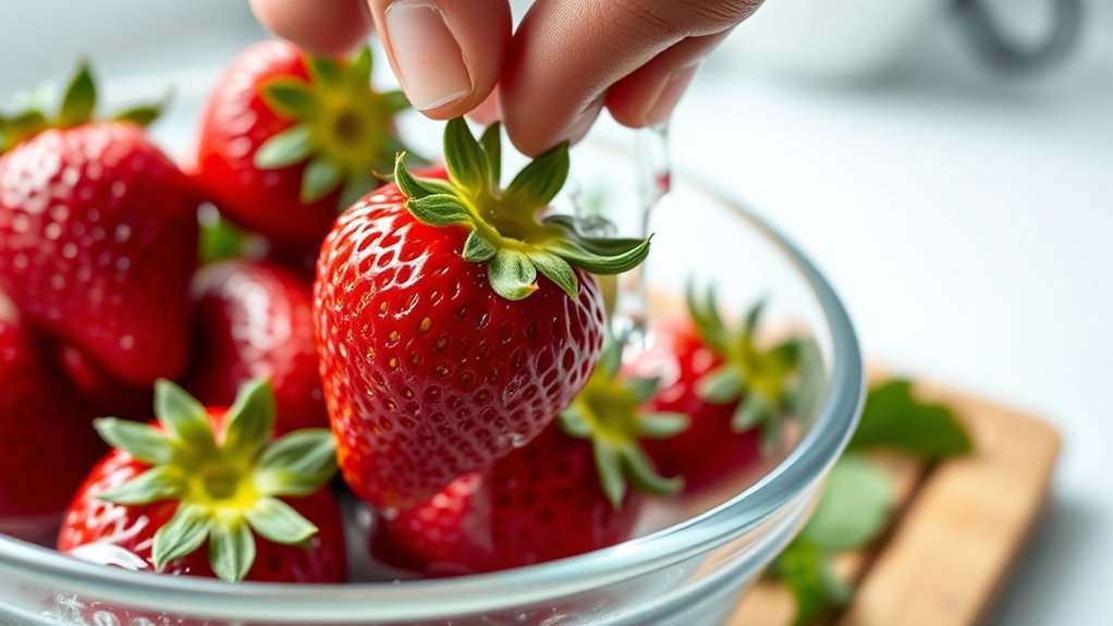 wash strawberries to ensure safety