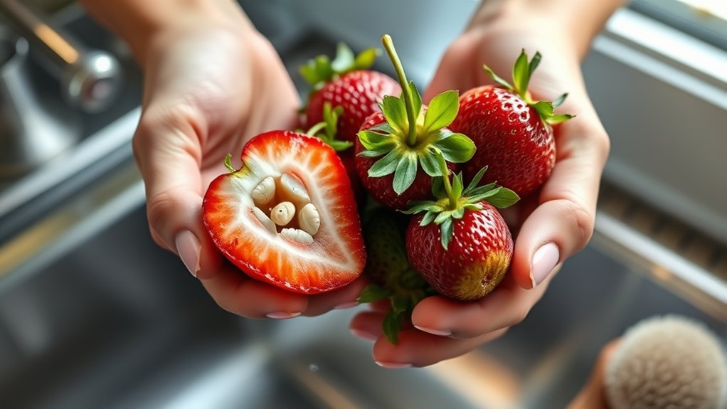 wash strawberries with vinegar