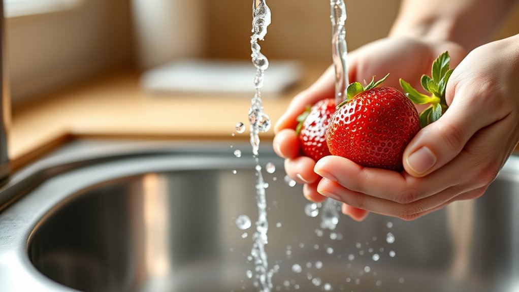 washing strawberries with vinegar