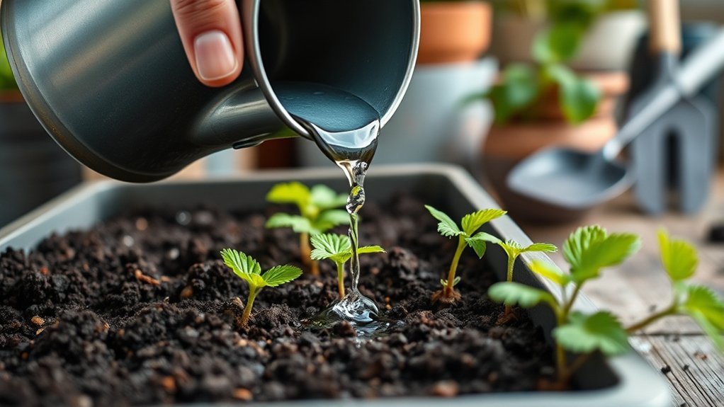 water soil before planting