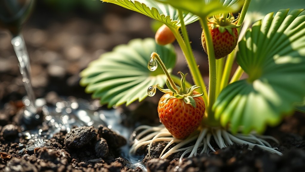 water strawberries weekly carefully