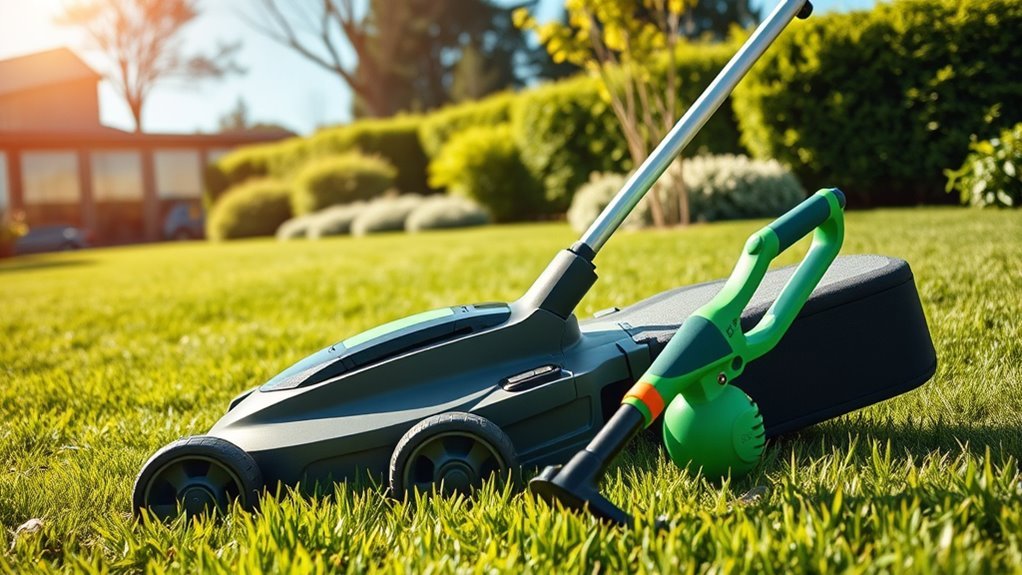 electric mower weed eater combo